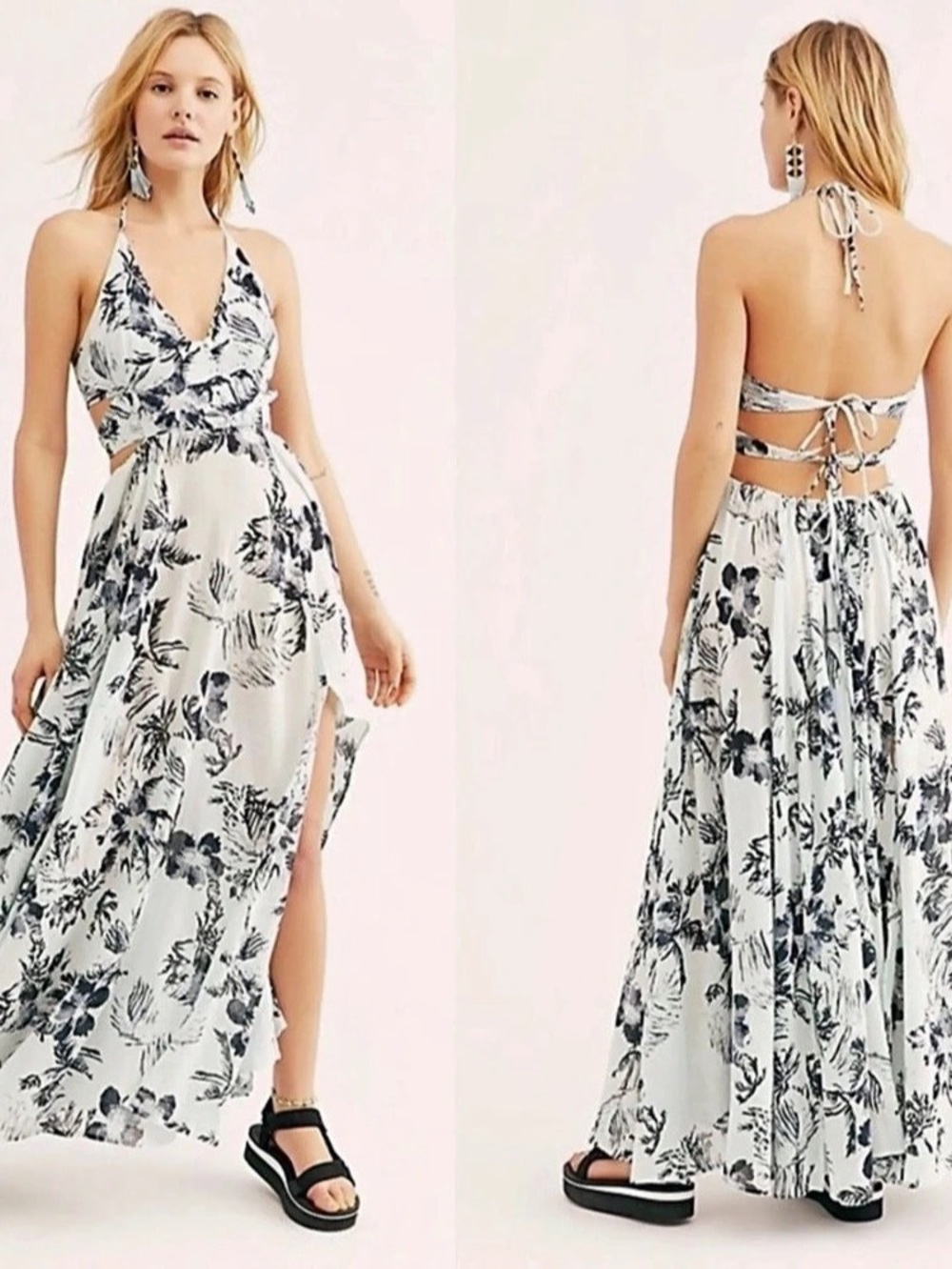 Free People Lille Printed Maxi Dress Size XS